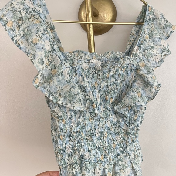 Mine Chic Floral Cottagecore pastel Smocked top M - Picture 3 of 7